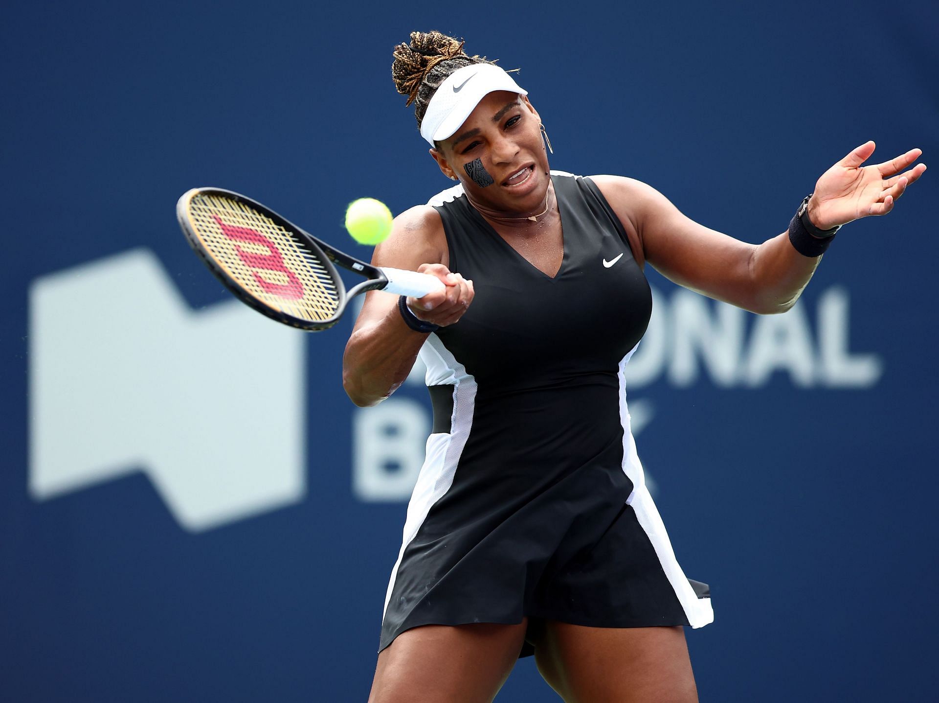 Serena Williams in action at the 2022 National Bank Open in Toronto