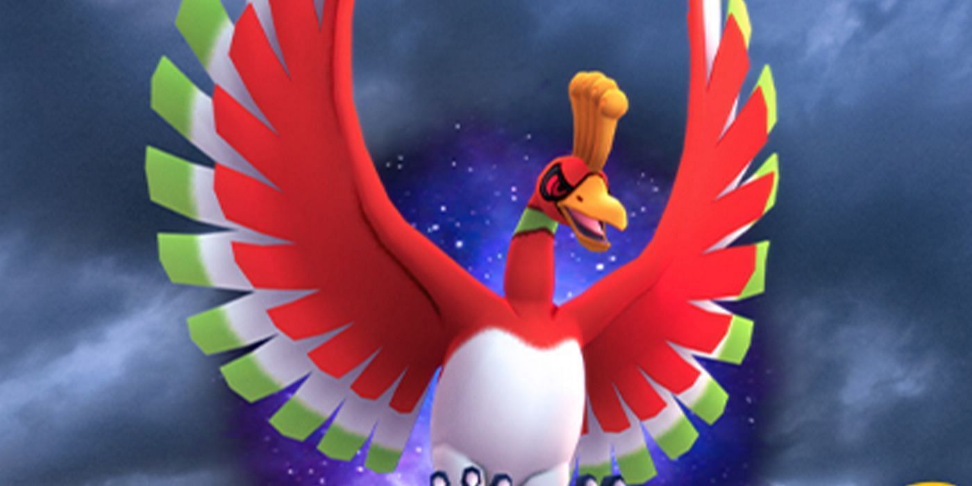 Apex Shadow Ho-Oh as it appears in promotional artwork for Pokemon GO (Image via Niantic)