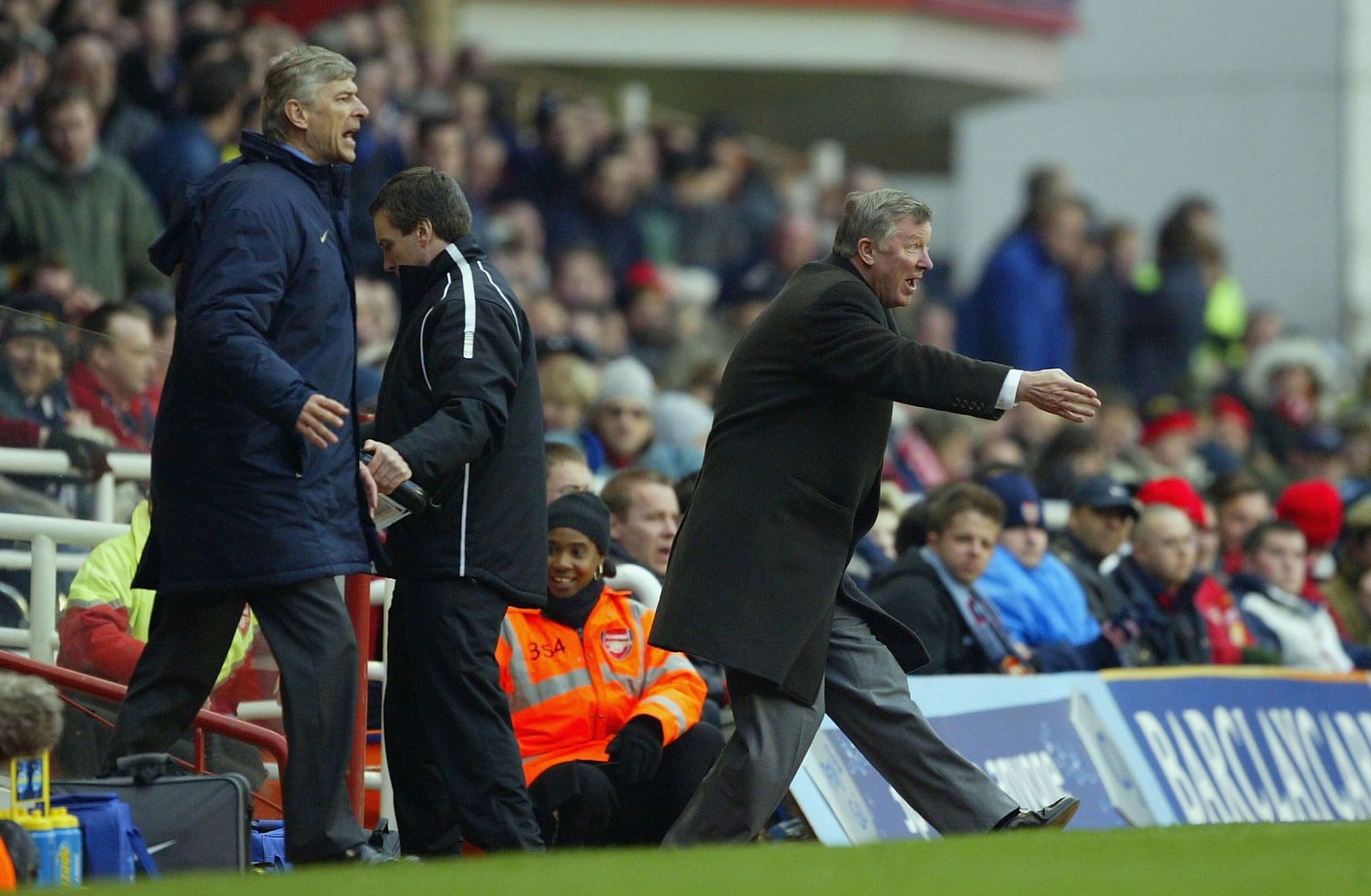 Wenger (left0 and Sir Alex (right) clashed on numerous occasions