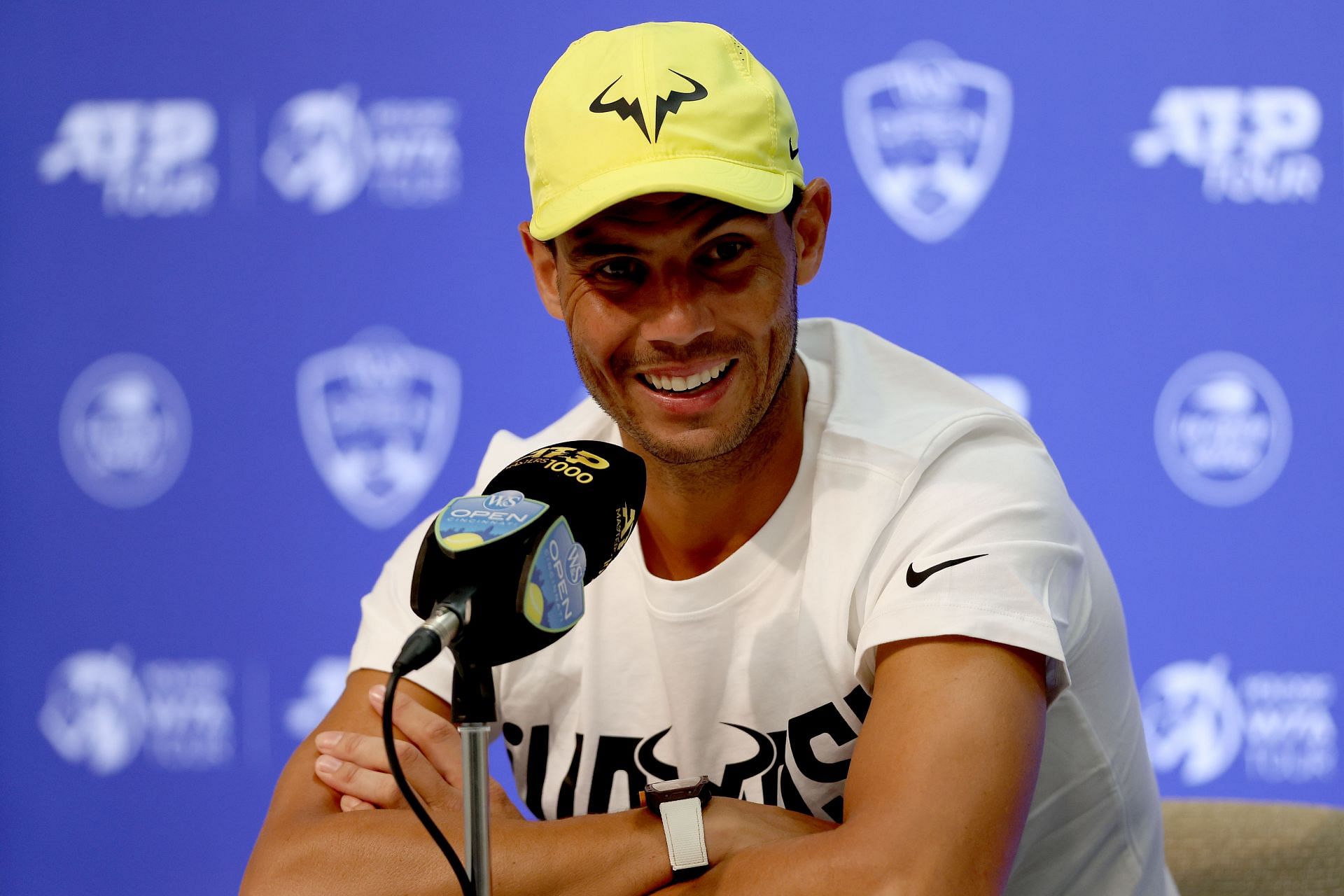 Rafael Nadal at a pre-tournament press conference