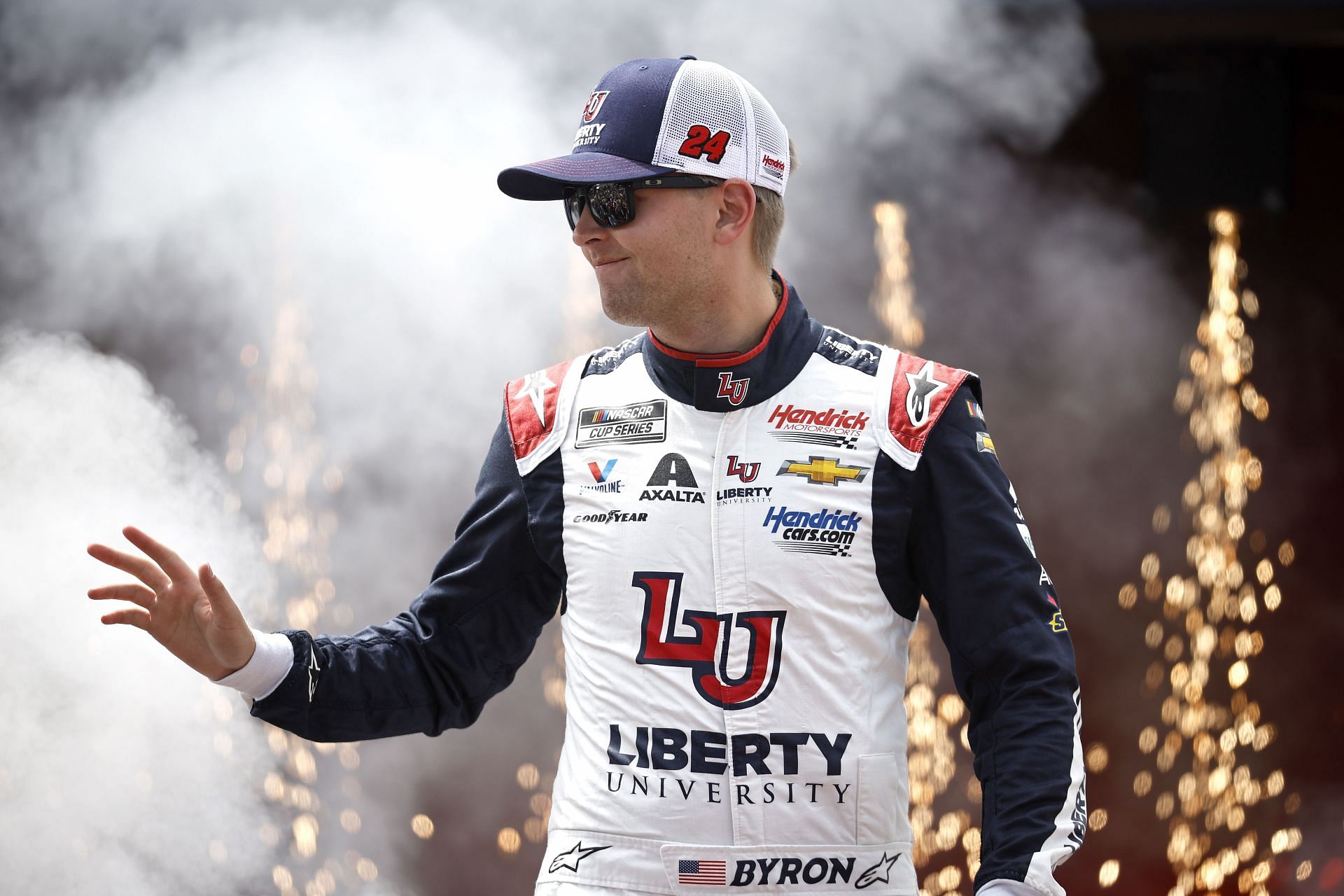 William Byron during the 2022 NASCAR Cup Series Federated Auto Parts 400