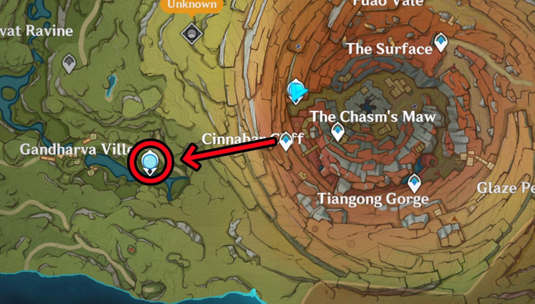 Gamers can access the east Statue of the Seven quite quickly from The Chasm (Image via HoYoverse)