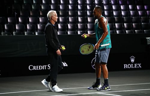 John McEnroe with Nick Kyrgios at the 2019 Laver Cup