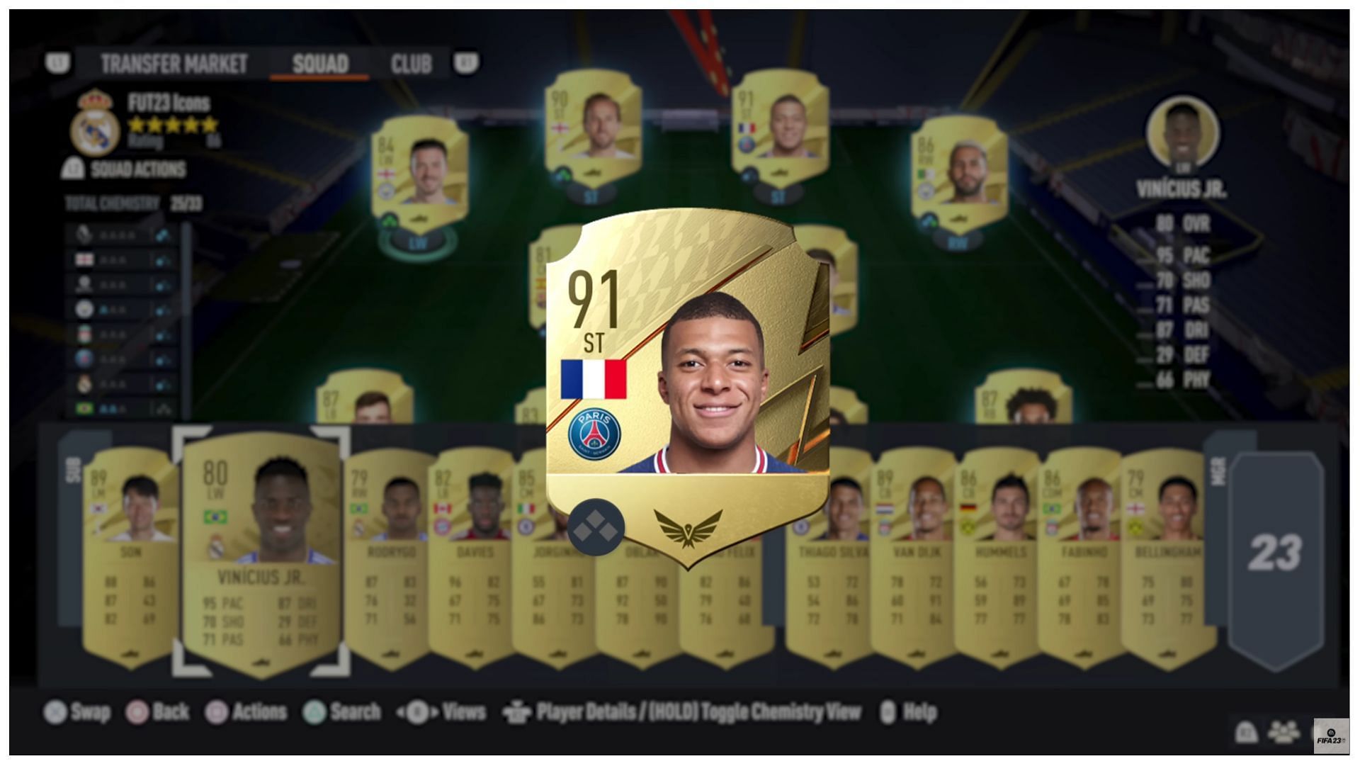 Players receive a chemistry rating between one to three (Image via EA Sports)