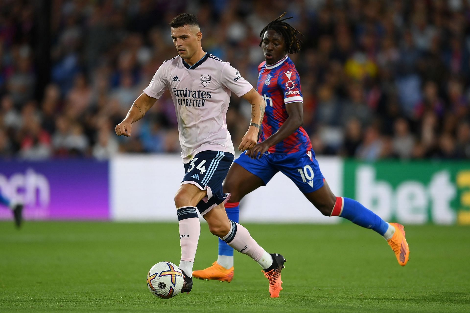 Xhaka in action for Arsenal against Crystal Palace last weekend.