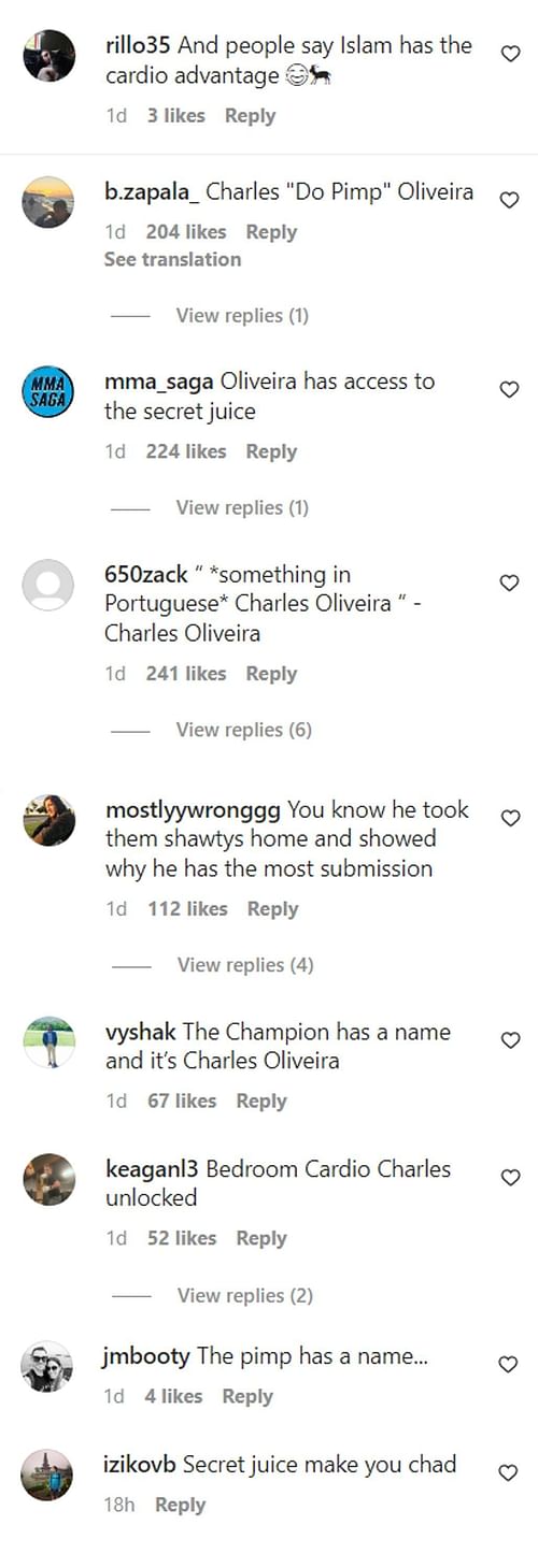 Fans react to Charles Oliveira posing with women