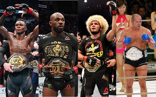 [L-R] Israel Adesanya, Jon Jones, Khabib Nurmagomedov, Fedor Emelianenko [Images courtesy: Getty]