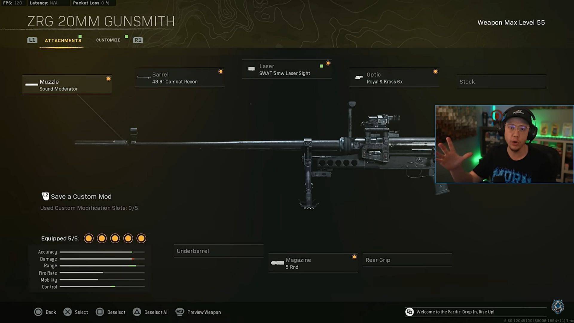 Call of Duty Warzone ZRG 20mm loadout (Image via YouTube/WhosImmortal)