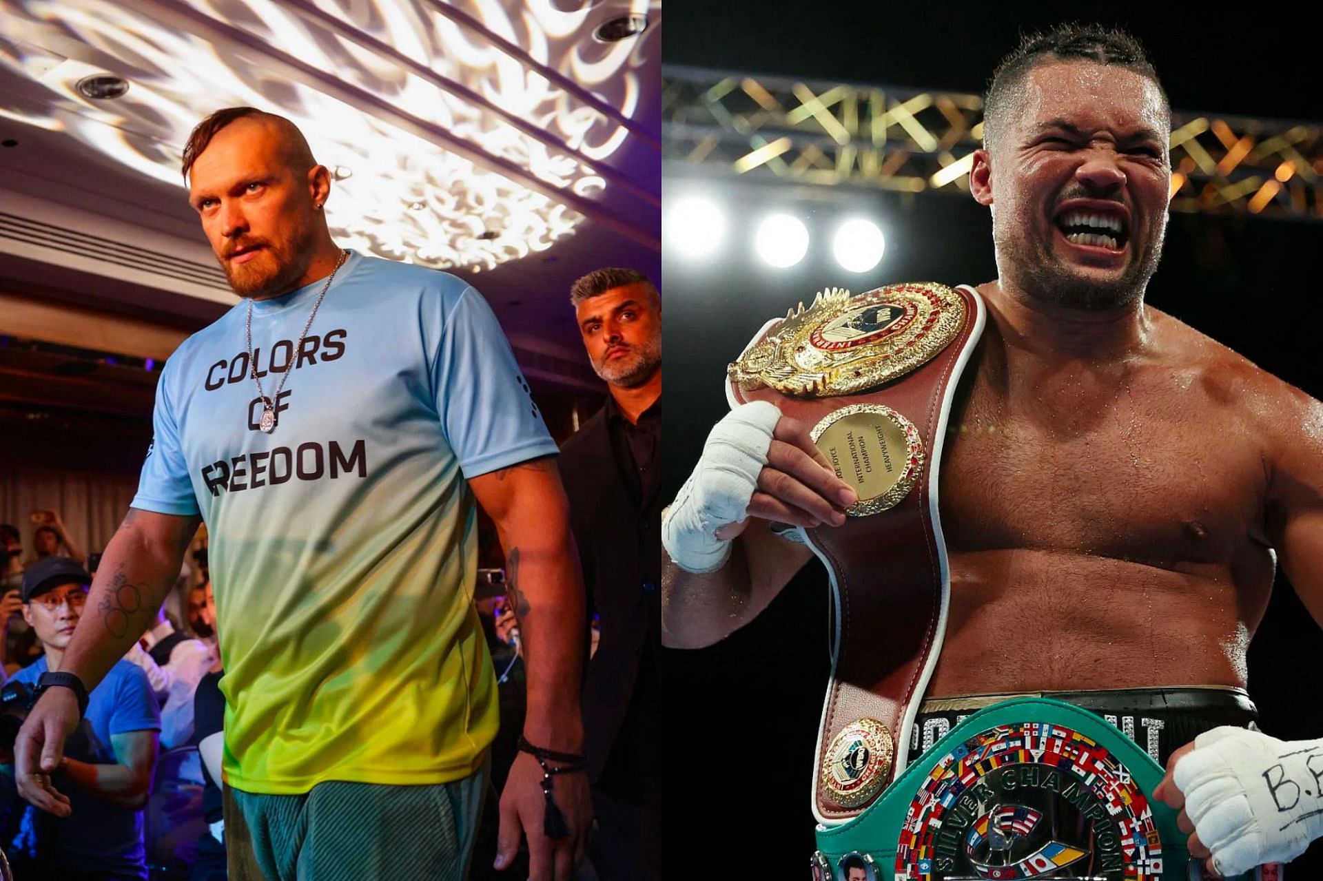 Joe Joyce (R) recently compared Oleksandr Usyk (L) to Mike Tyson