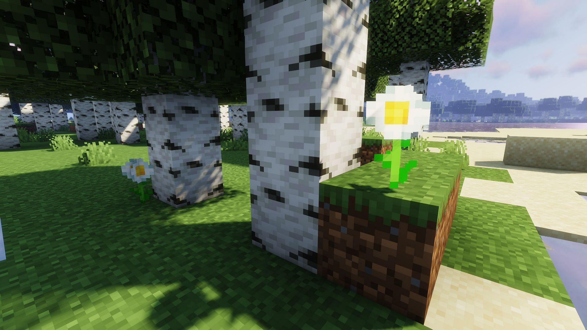 An example of some oxeye daisies (Image via Minecraft)