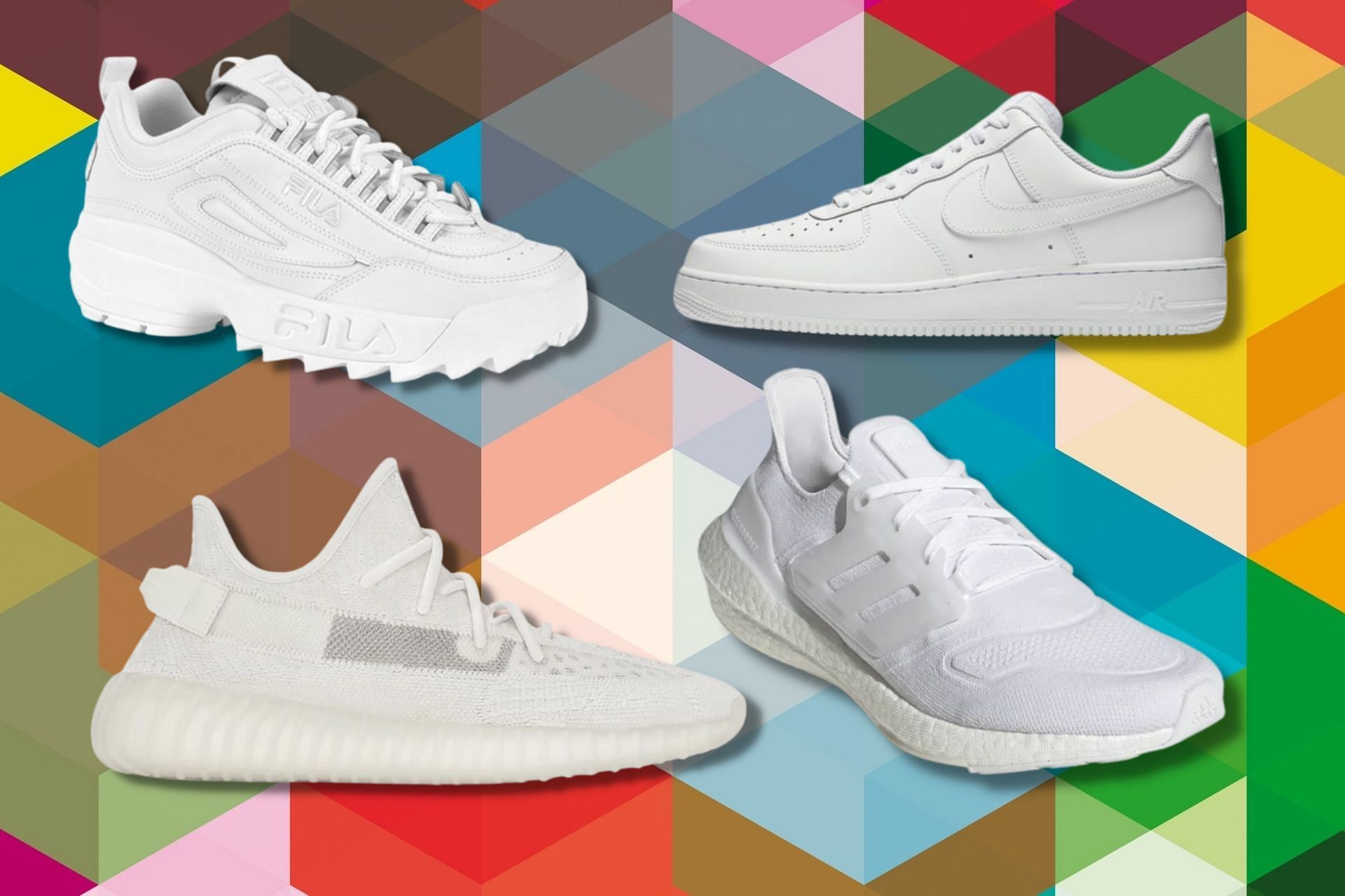Four best all-white sneakers to buy from top brands (Image via Sportskeeda)