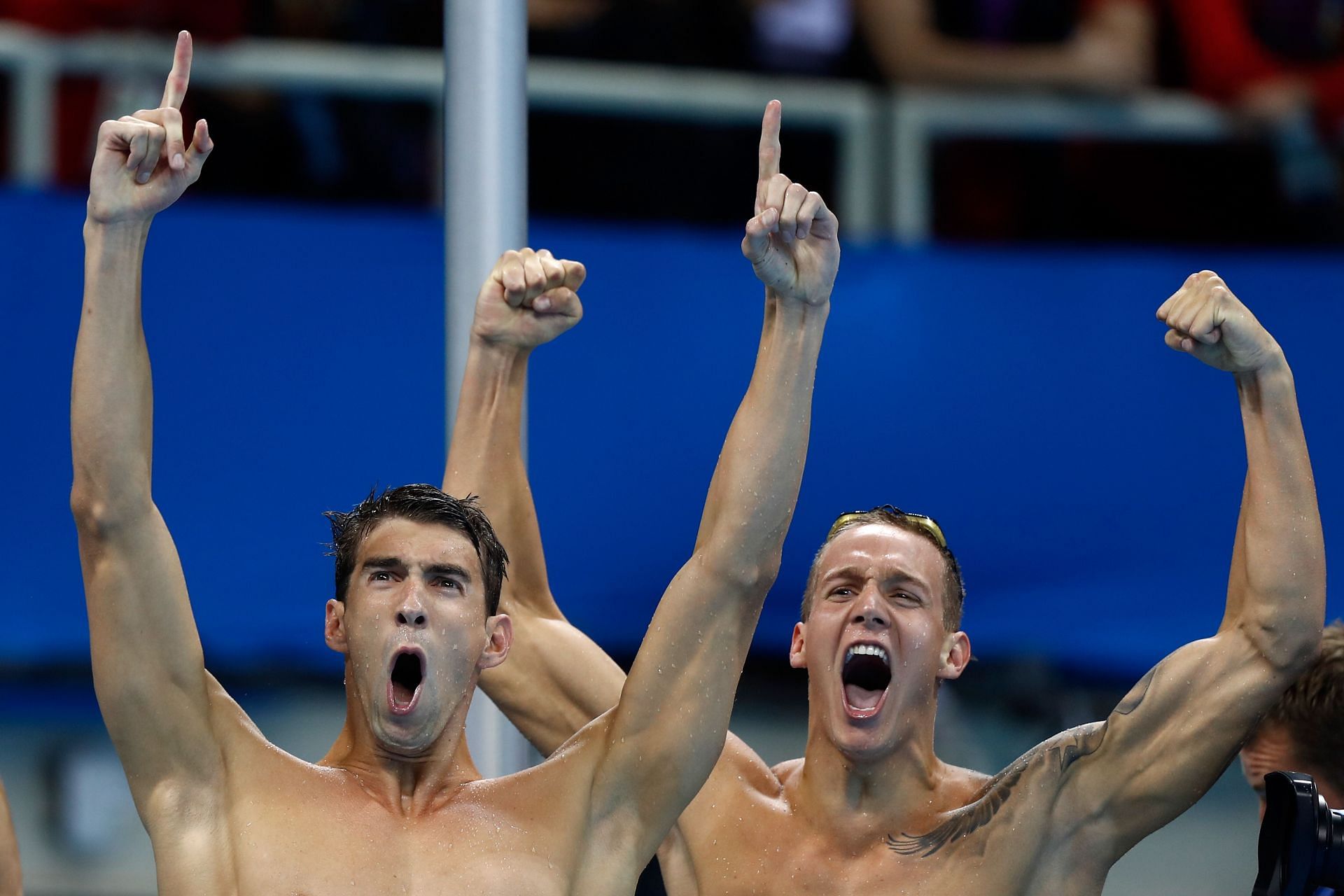 Caeleb Dressel and Michael Phelps at the Olympics