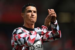 Cristiano Ronaldo posts a picture on social media of him working hard in training ahead of Manchester United's clash against Brentford