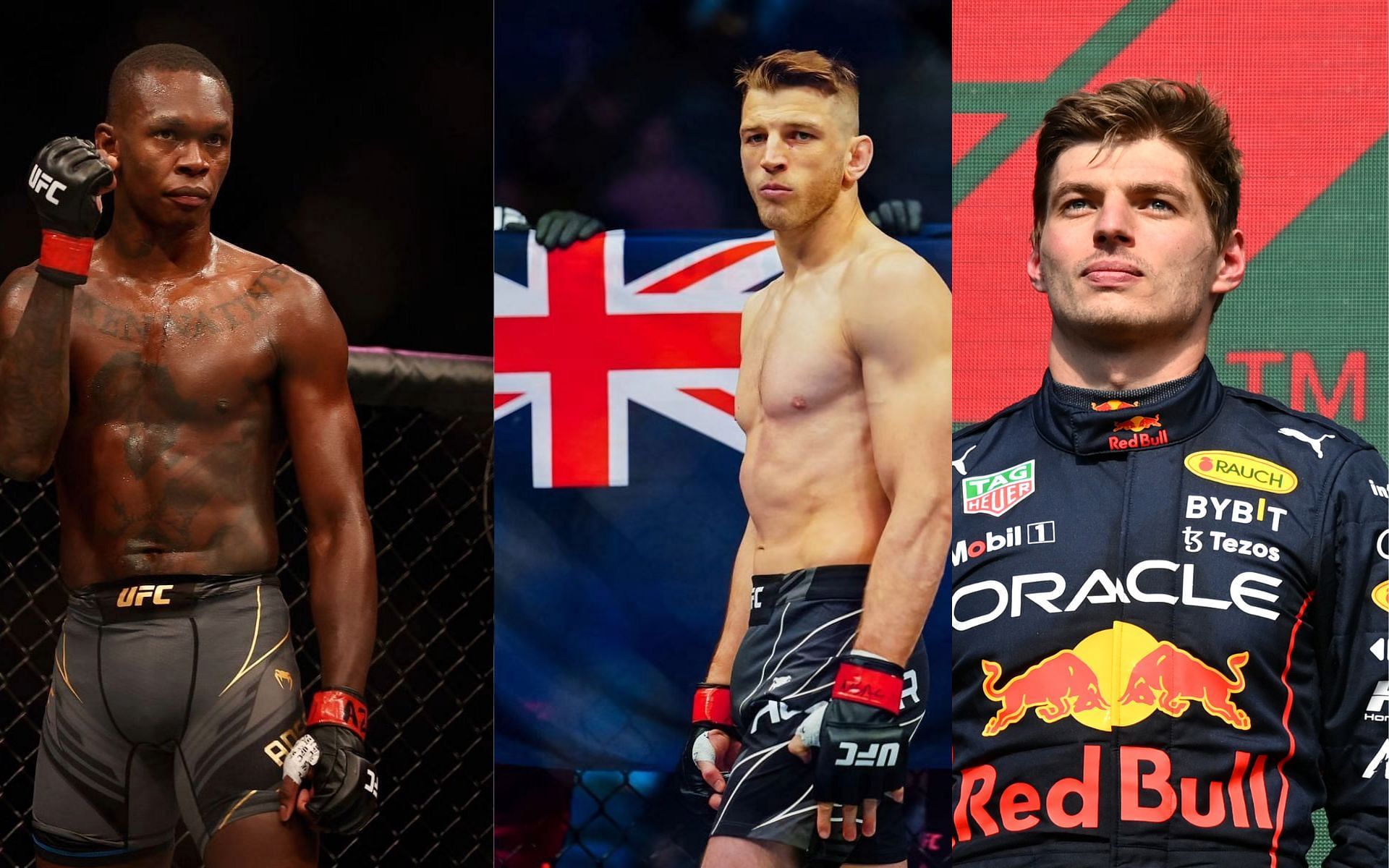 Israel Adesanya &amp; Dan Hooker, Max Verstappen [Credits: @danhangman/Instagram, Getty]