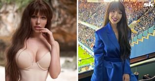 Chelsea superfan and Playboy model, dubbed 'sex symbol of Russia', attends London derby against Tottenham