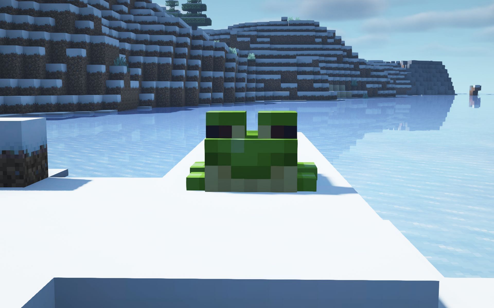 Green frogs are the rarest variant of the mob (Image via Minecraft 1.19)