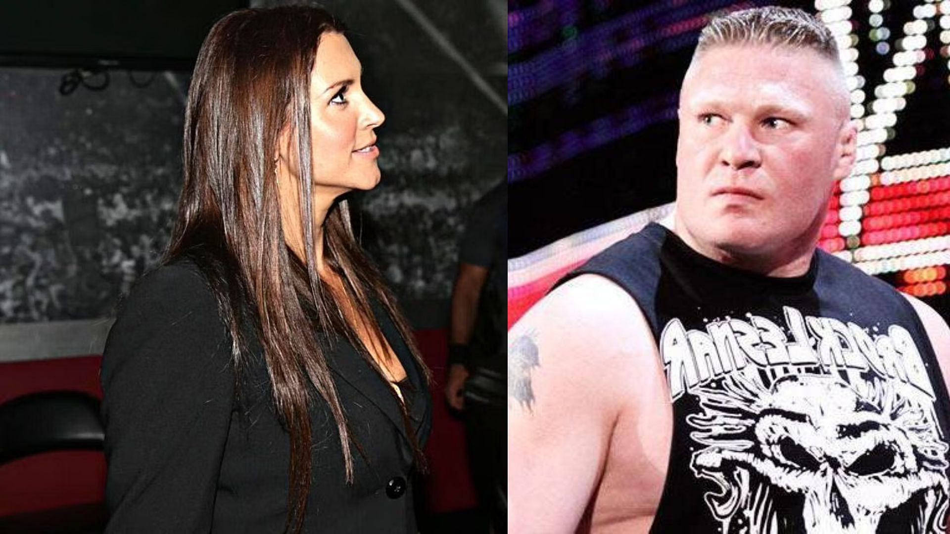 Stephanie McMahon and Brock Lesnar.