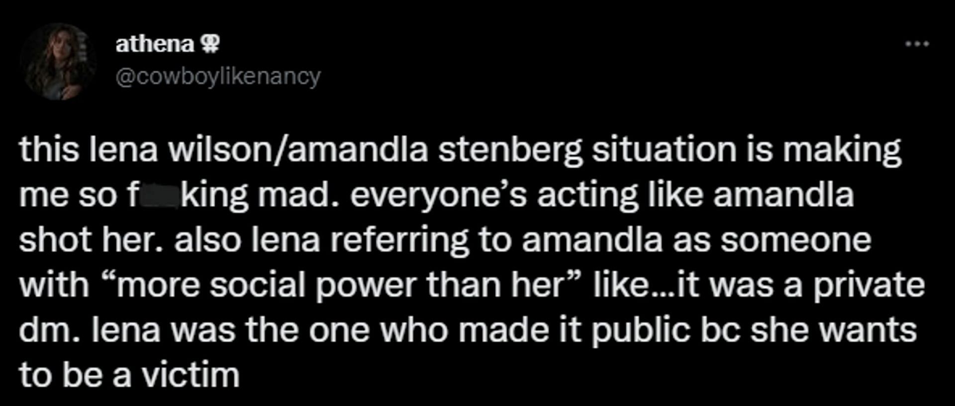 Netizen reacts to Amandla Stenberg and Lena Wilson online feud (Image via Twitter)