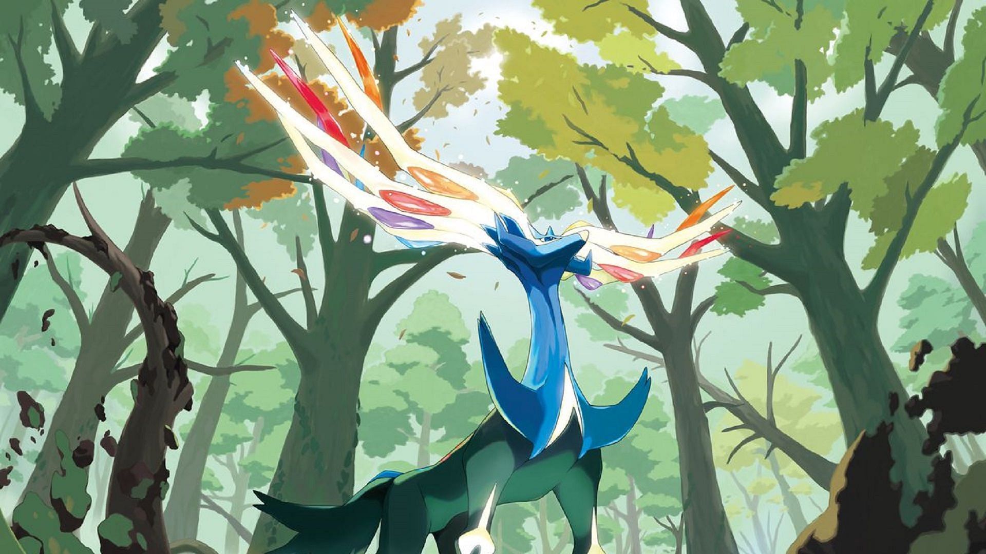 An official illustration of Xerneas (Image via The Pokemon Company)