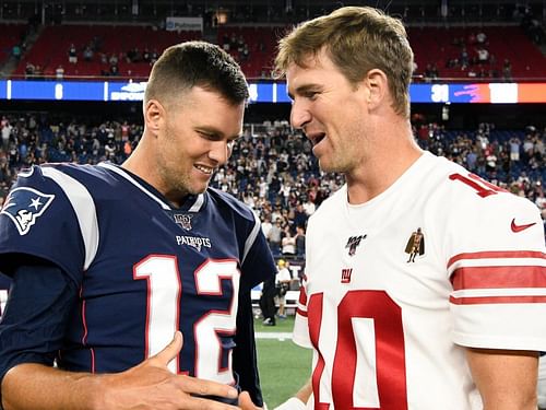 Tom Brady and Eli Manning in SuperBowl 42