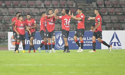 Odisha FC thumped NorthEast United FC with a clinical display. (Image courtesy: Durand Media)