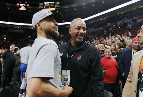 Stephen Curry, left, and Dell Curry.