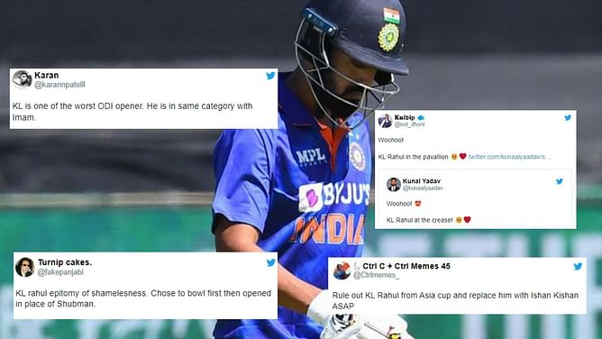 IND vs ZIM 2022: "This is why he was scared of batting first" - Fans troll 'selfish' KL Rahul for failure on comeback