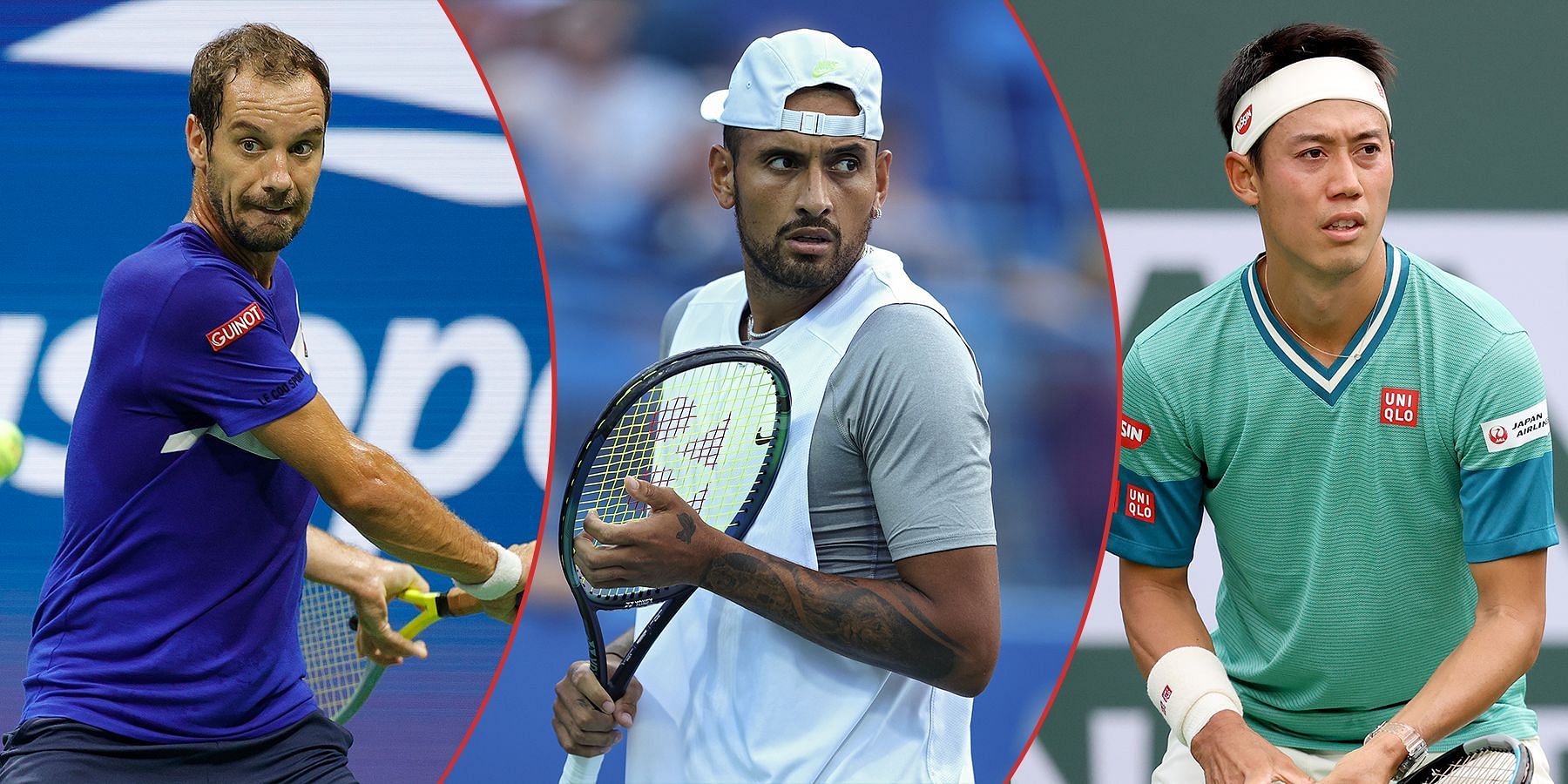 Richard Gasquet, Nick Kyrgios, and Kei Nishikori have yet to win a Grand Slam despite their prowess