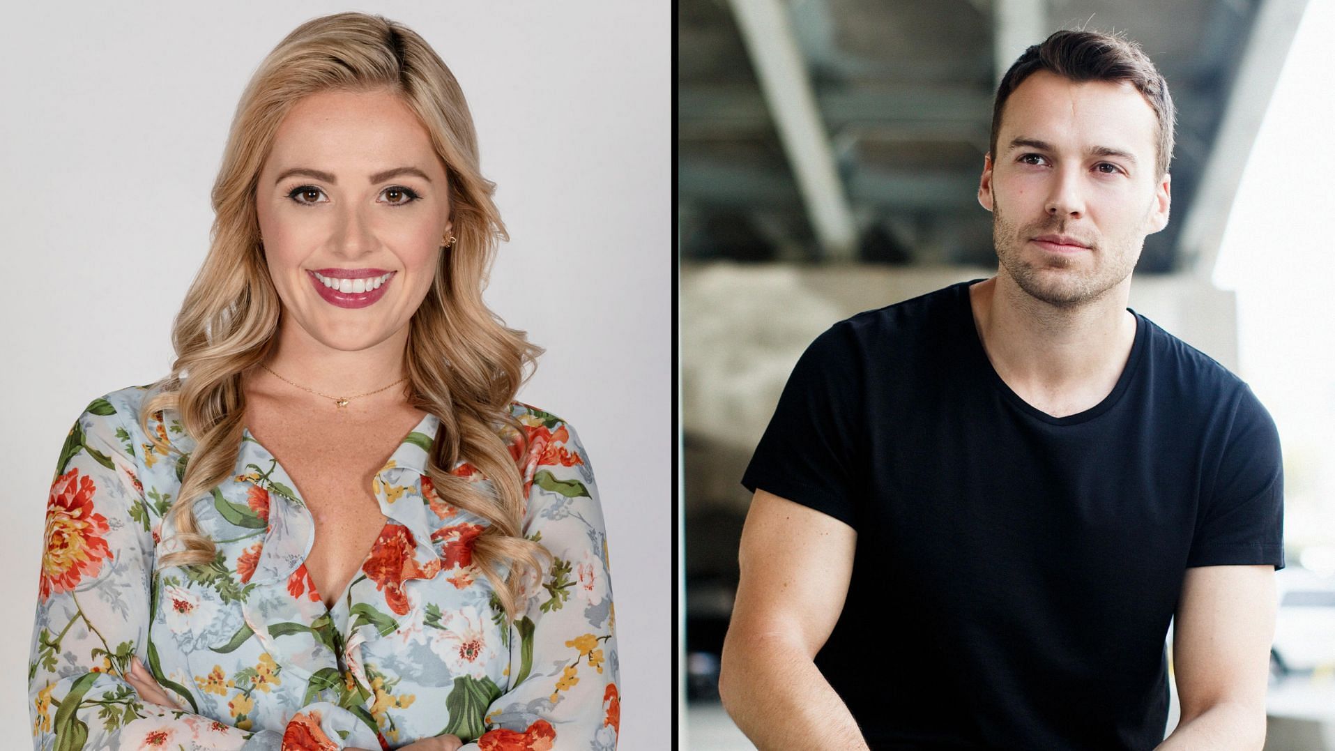 Natalie Hall and Peter Mooney star in Fly Away with Me (Images via Hallmark/ Vanessa Heins)