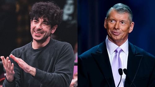 Tony Khan(L); Vince McMahon(R)