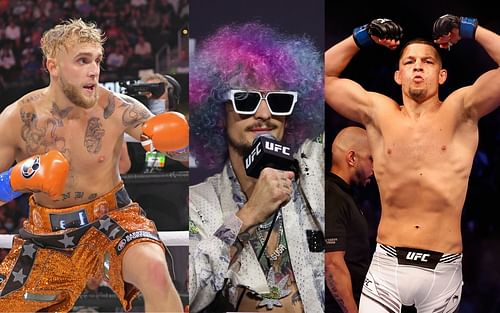 Jake Paul (left), Sean O'Malley (center), Nate Diaz (right). [Images courtesy: all images from Getty Images]