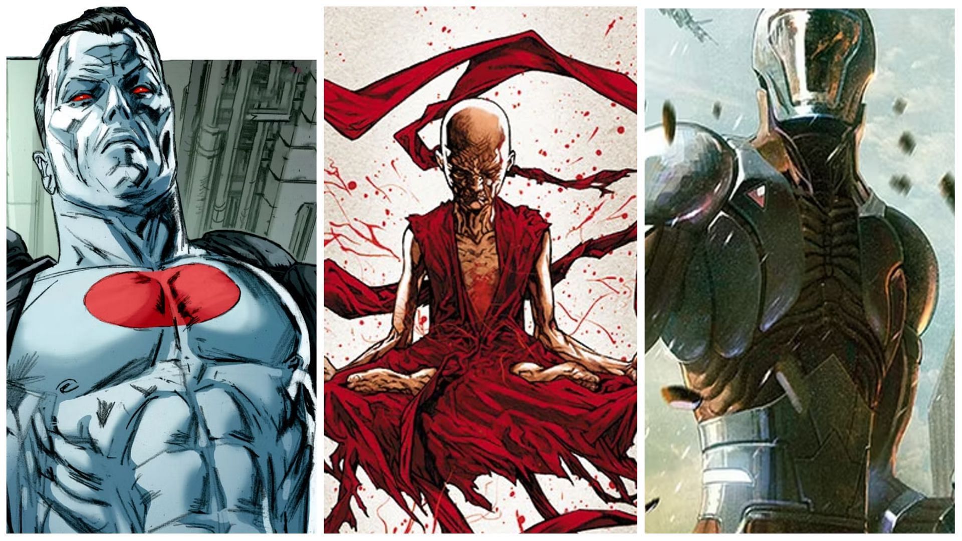 Bloodshot, Bleeding Monk, and X-O Manowar (Images via Valiant Entertainment)