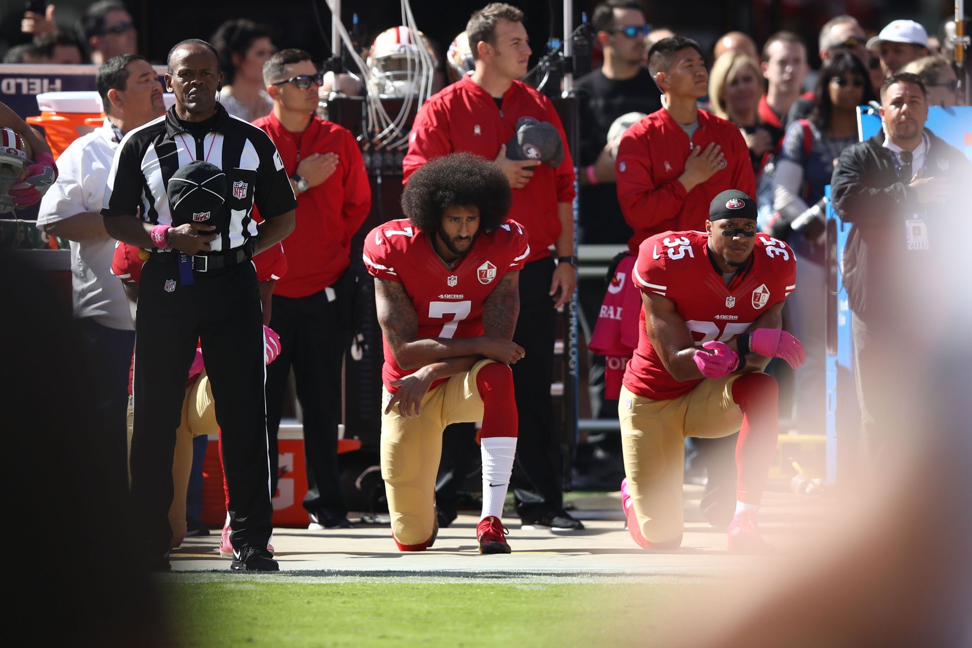 Colin Kaepernick, San Francisco 49ers QB, Sits Out National Anthem To  Protest Minority Oppression : The Two-Way : NPR