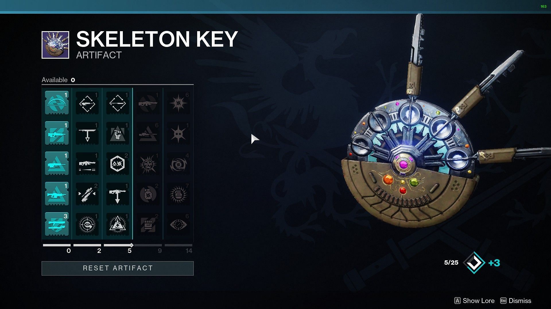 Skeleton Key artifact in Destiny 2 (Image via Bungie)