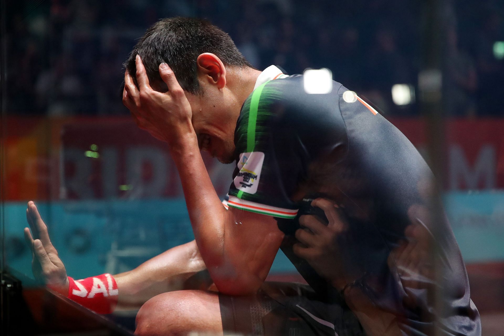 Squash - Commonwealth Games: Day 6 Saurav Ghosal in tears.