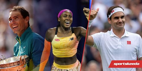 From L-R: Rafael Nadal, Coco Gauff and Roger Federer.