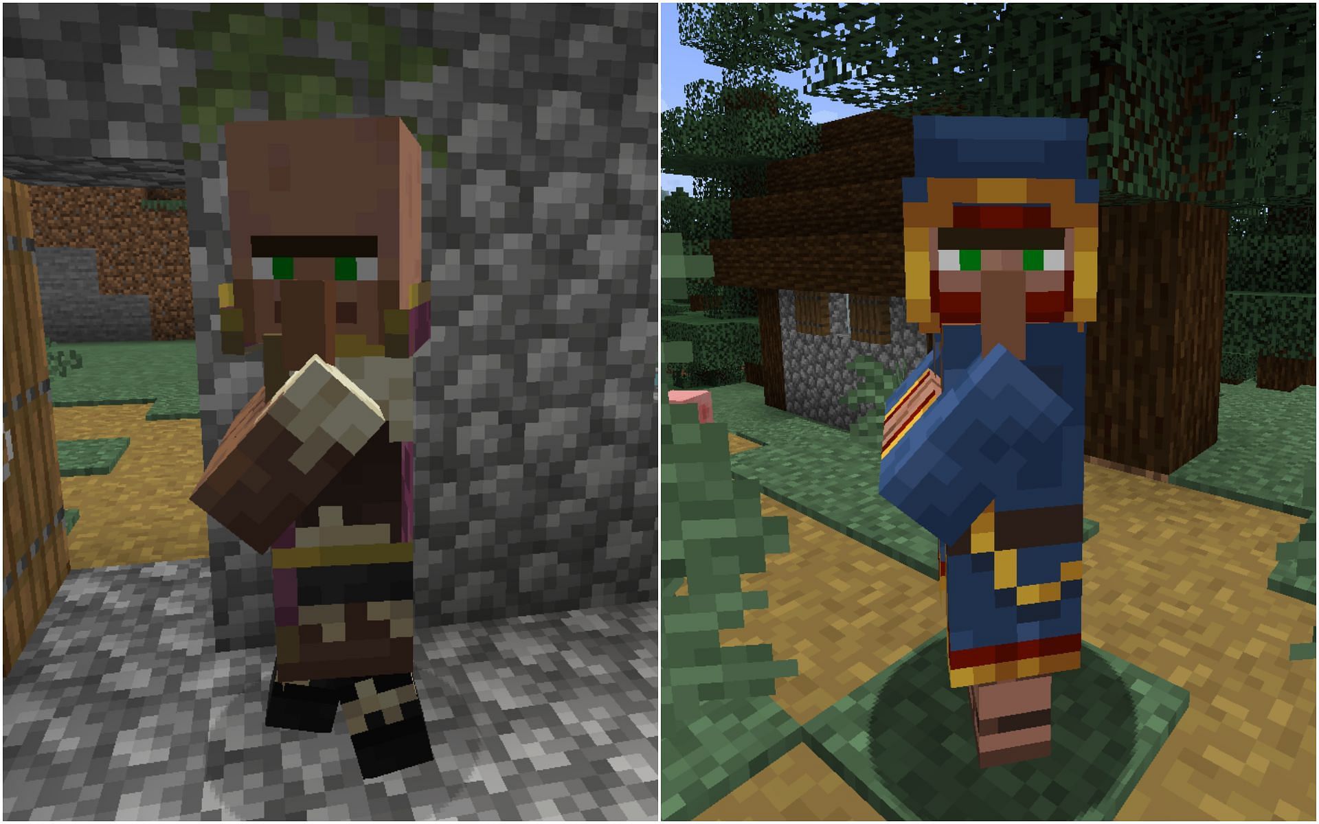 Villager and Wandering trader mobs can give loads of precious items in Minecraft (Image via Sportskeeda)