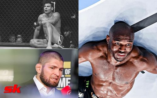 Paulo Costa (top left), Khabib Nurmagomedov (bottom left), Kamaru Usman (right - via ESPN)