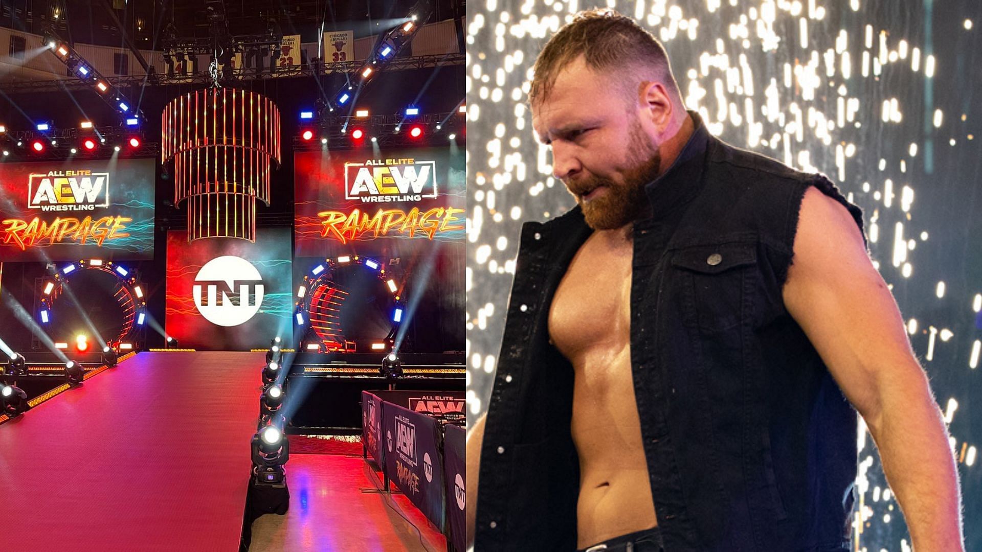 Rampage entrance ramp (left); Jon Moxley (right)