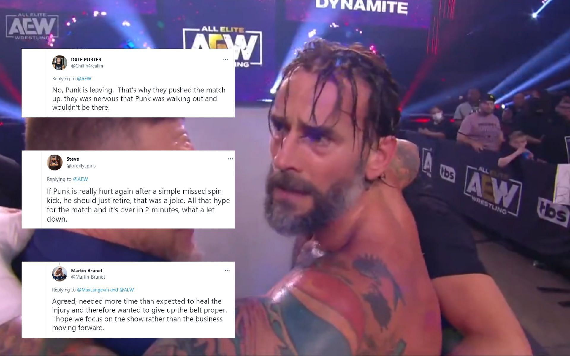CM Punk apparently reaggravated his foot injury earlier on AEW Dynamite.