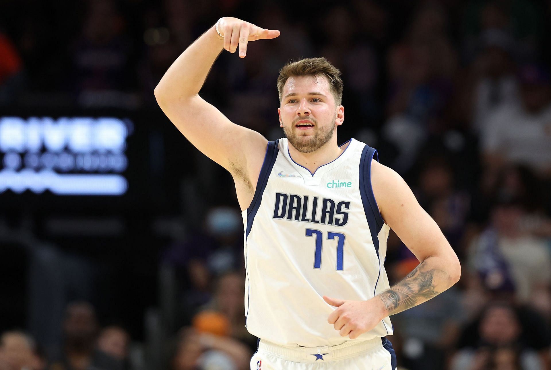 Luka Doncic of the Dallas Mavericks against the Phoenix Suns