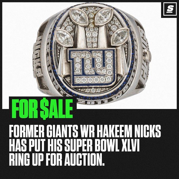 Former Giants WR Hakeem Nicks selling Super Bowl XLVI ring