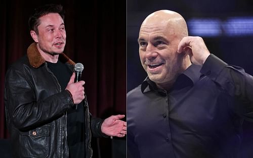 Elon Musk (L) and Joe Rogan (R)