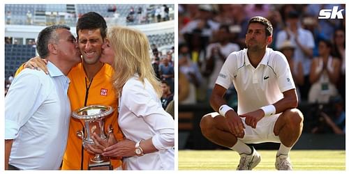 Novak Djokovic with his parents Srdjan and Dijana