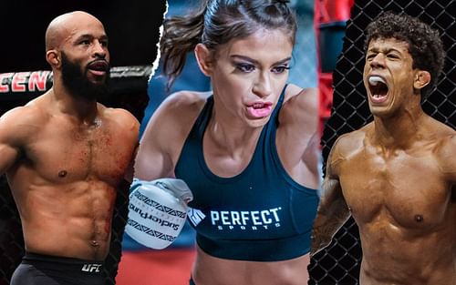 (L-R) Demetrious Johnson, Alyse Anderson, Adriano Moraes [Photo Credit: ONE Championship]