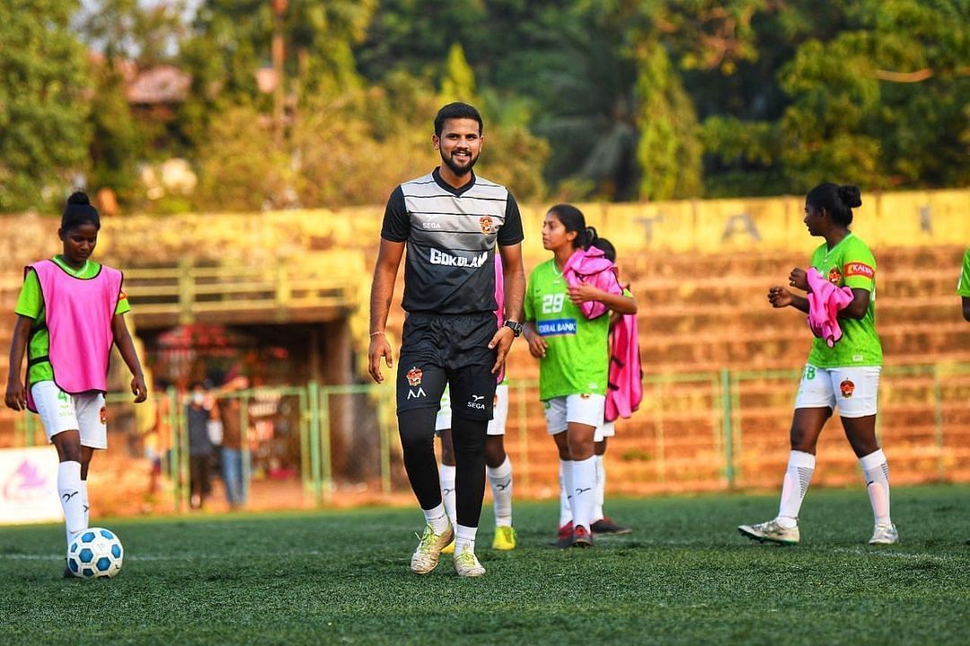 Head coach Anthony Andrews in a training session with the Gokulam Kerala FC Women&#039;s team (Image Courtesy: Anthony Andrews Instagram)