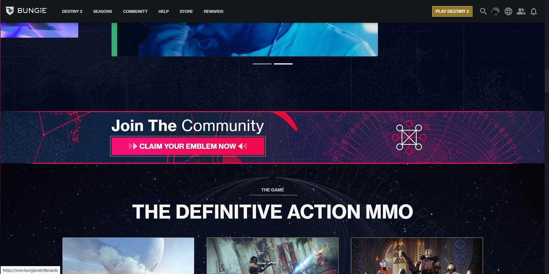 The Heroes Welcome page within Bungie&#039;s official website (Image via Bungie)