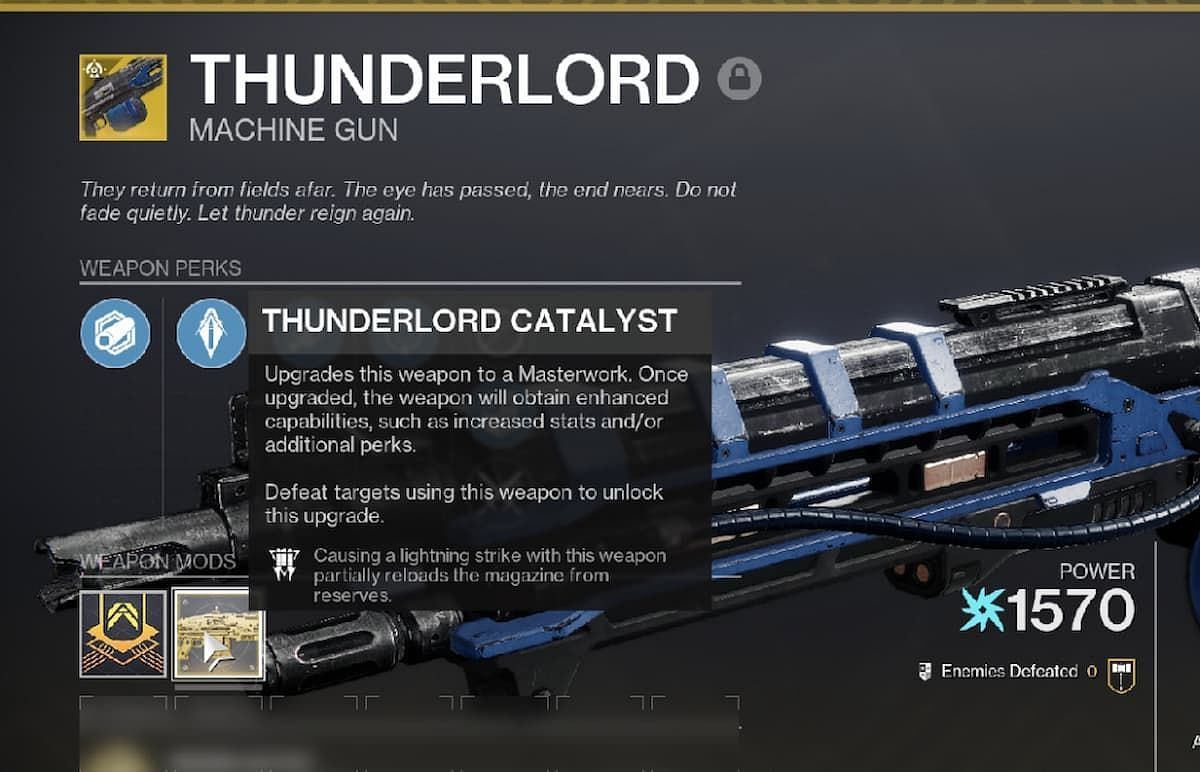 The Exotic Catalyst makes the Thunderlord even deadlier (Image via Bungie)