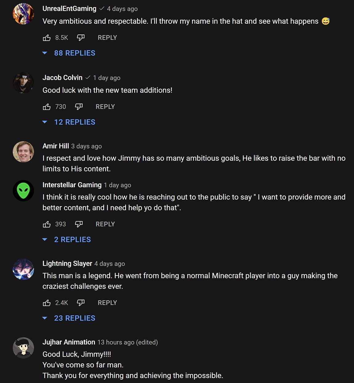 Fans in the YouTube comments section reacting to the content creator&#039;s viral video (Image via MrBeast 2/YouTube)