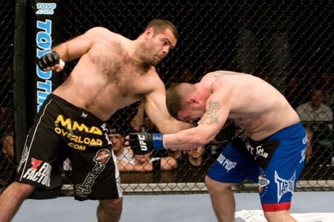 Gabriel Gonzaga's (L) knockout of Josh Hendricks (R) was needlessly brutal